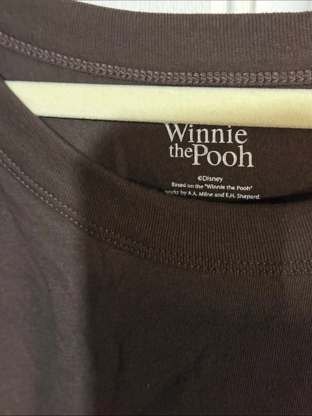 Disney Winnie the Pooh Brown Tee with Pink Graphics